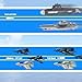 WASAiKA Aircraft Carrier Toy and Submarine Toy Naval Ship with Launching Small Scale Model Fighter Jet Toy and Torpedoes, Ideal Army Toys Set for Kids Boys Girls