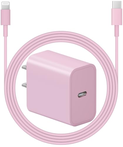Image of iPhone Charger Super Fast Charging 20W PD Power Wall Charger with 6FT Charging Cable Compatible iPhone 14/14 Pro Max/13/13 Pro Max/12/12 Pro/12 Pro Max/11/11 Pro iPad(Pink)