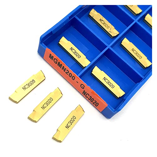 DOUZLE Insertos de torneado de carburo, Herramienta de ranurado MGMN200 G NC3020/NC3030/PC9030, Herramienta de ranurado CNC, Inserto de Corte de Herramienta de Torno, 10 Uds. (Size : MGMN200