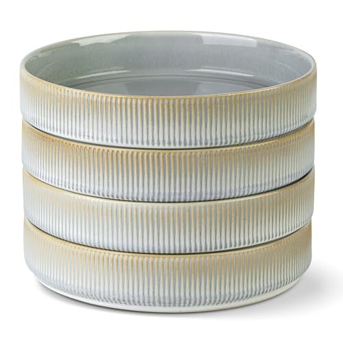 theterra 7.5'' Ceramic Pasta Bowls, Salad Bowls Set of 4,