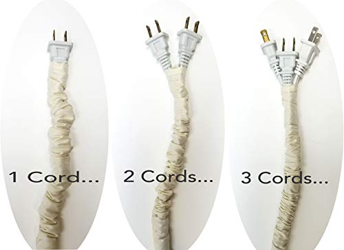 Image of Straw Tan Lamp Cord Cover Thin-Style Faux Silk 9 ft Long