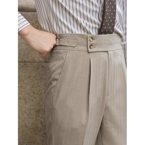 Men's Slim Fit Suit Dress Pants Expandable Waist Classic Casual Trousers for Suits4