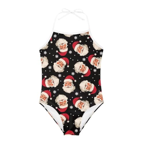 Image of Christmas Girls One-Piece Swimsuits Beach Halter Swimwear Bathing Suit for 3-10 Years