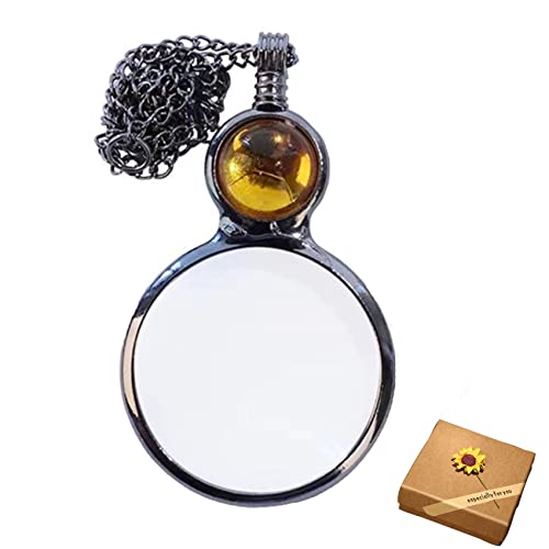 AHSRW Magnifying Glass Necklace,Magnifying Glass Necklace for Women Cover