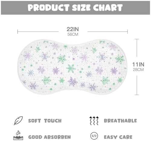 Snowflakes Cotton Burp Cloths Large Soft Touch Feed Cloth for Unisex boy and Girl Set of 2, 22x11in4