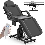 DeerDean Electric Tattoo Chair for Client Height Adjustable Spa Beds for Esthetician Removable Armrests Facial Bed w/Headrest for Beauty & Spa
