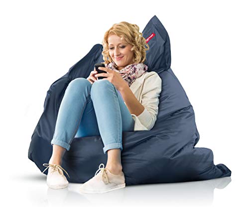 ROOMOX Original XXL Sitzsack für drinnen und draußen Stoff 160 x 120 x 30 cm, Dunkelblau - 3