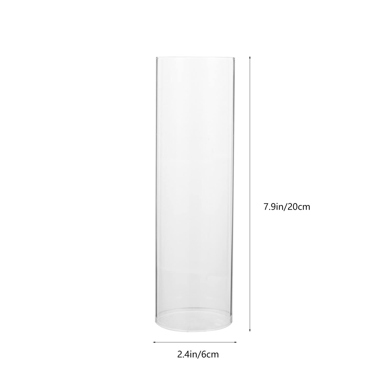 Transparenter Kerzenschirm aus Glas, Zylinderförmig, 4 Stück