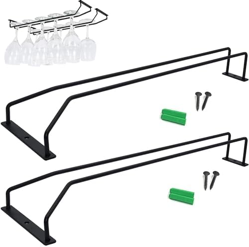 Dianoo Weinglasregal 18cm Schwarz 2er Set - Unterbauschrank Halter Für Weingläser