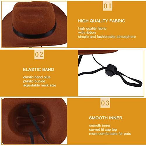 WideSmart Cowboyhut für Hunde und Katzen,Hut für Hund Cat, mit Bandana-Schal, Mini-Haustierkostüm für Halloween,Geeignet für Welpen und Kätzchen, Haustierparty-Urlaub und Tägliche Dekoration