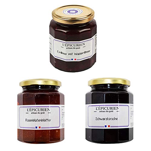 L'Epicurien Konfitüren 3er Probierset, 970g purer Fruchtgenuss Cover