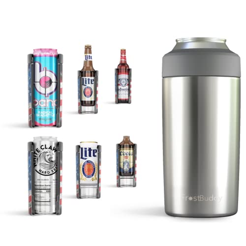 Image of Frost Buddy Universal Can Cooler - Fits 12 & 16 oz (Stainless) | 20x colder, cold up to 24 hrs | Sleek, lightweight design | Premium build quality | Coffee-mug ready with add-on lid