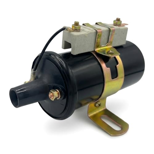 12V Ignition Distributor Coil for John-Deere 3020 60 70 1010 2010 3010 AT14385 AT15611 for International Case Massey Ferguson Ford 368839R91 189673M92 C5NN14N106B with External Resistor