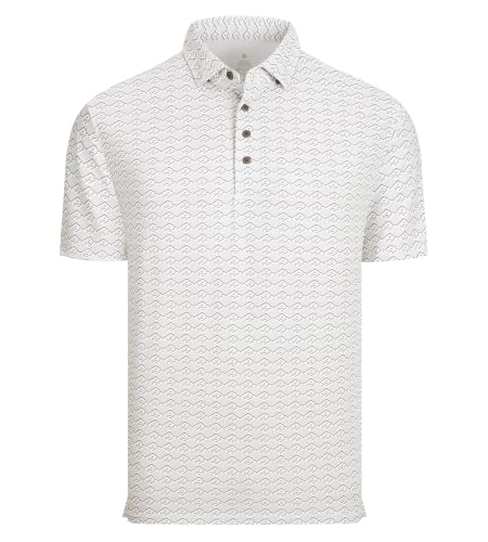 Image of Alex Vando Mens Golf Shirts Short Sleeve Breeze Quick-Dry Print Polo Shirt