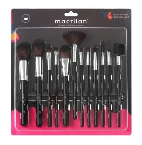 Kit 12 Pincéis de Maquiagem Profissional Macrilan Kp9-1a + 2 Esponjas de Maquiagem + 1 Tiara Make Up