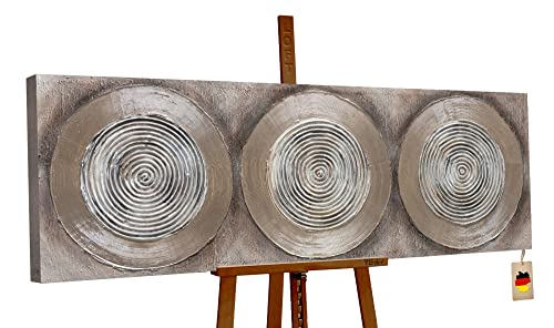 YS-Art Loft | cuadro pintado a mano Equilibrio II | cuadro moderno acrilico | 150x50 cm | lienzo pintado a mano | cuadros dormitories | marrón | LT018