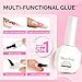MelodySusie All in One Nail Brush Set & 3Free 5 in 1 Nail Glue Gel