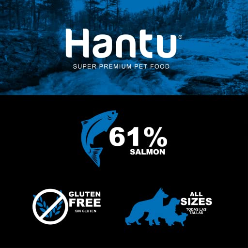Hantu - Pienso Hipoalergénico para Perros Adultos | 61% Salmón | Sin Gluten | Cuidado Dental | Piel Saludable | Salud Digestiva | para Todas Las Razas, 12 Kg