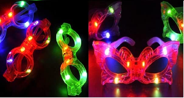 Image of Wizme Flashing LED Light Up Goggles Glasses Toy Party Blinking LED Light Glasses Party Sunglasses Flashing Light Up Goggles /Glasses for Kids (Set of 12)