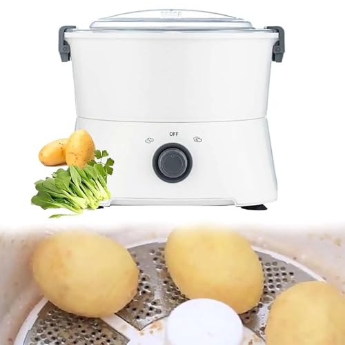 WJWWO Automatic Potato Peeler, Electric Potato Peeler 2-In-1, One-Button Drive Safe And Efficient, Peeler Spinner With Dehydration Basket, Suitable For Commercial And Home Peeling Potatoes/Pear