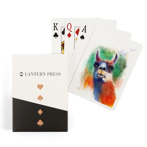 Lantern Press Llama, 52 cartas para adultos tamaño póker