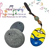 Lifetop 4PCS Drilled Small Flat River Rocks for Painting, 1.5"-2.0" Craft Rocks for Painting, Plain Pebbles Art, River Rock Pendants,DIY Rocks