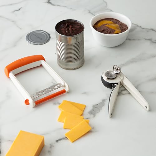 Chef'n EZ Squeeze® Can Opener, One-Handed Manual Can Opener with Smooth Edge Cutting and Ergonomic Grip, Black/White - Image 3