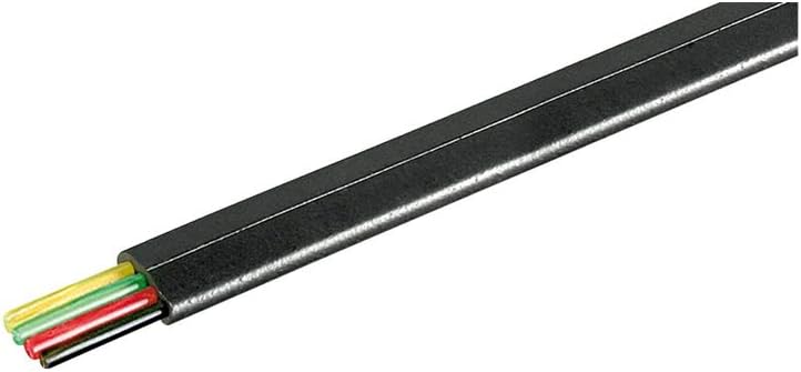 Wentronic 4-core Telecom Flat Cable 100 m Coil Black/Black