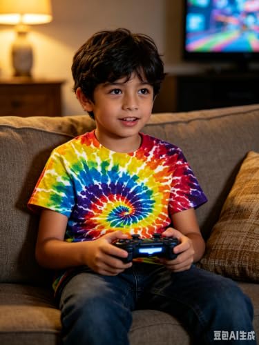 Image of Boys Tie Dye Shirt Size 4-14 Hippies Senior Rainbow Tees T Shirts for Kids | Tees T shirts for Kids