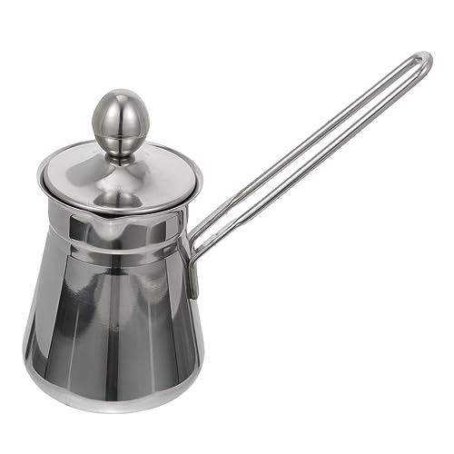 HOLIDYOYO 1pièce Pichet à Lait Inoxydable Tasse à Mousser Pour Cappuccino Mug à Café Anti-brûlure Avec Poignée Longue