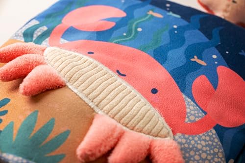 Image of Stephen Joseph, Soft Fabric Book, Soft Activity Baby Book - 6 Sensory Filled Pages, Sensory Toys for Babies and Toddlers, Sea