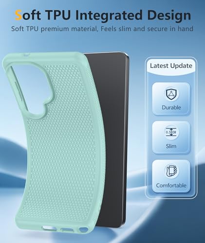 Image of FNTCASE for Samsung Galaxy S26 Ultra Case: Military Grade Drop Protection, 14ft Drop Tested, Screen Protector Included, Anti-Slip Anti-Fingerprint TPU Shockproof Phone Case Cover (Mint Green)