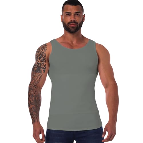 FlyJumper Modelador corporal masculino original para ginecomastia, Cinza, XGG