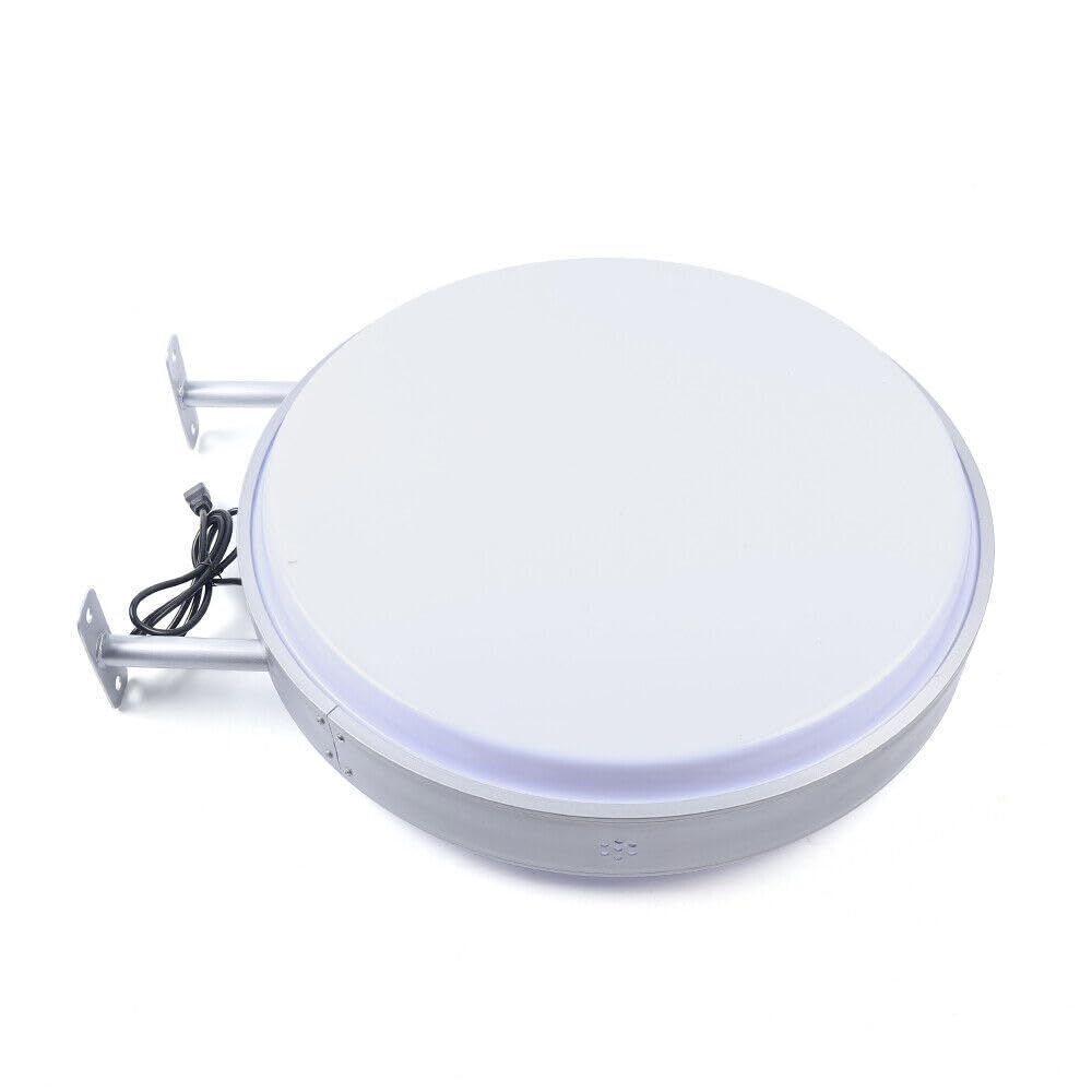Caja de luz LED redonda, 60 cm, resistente al agua, letrero luminoso de doble cara
