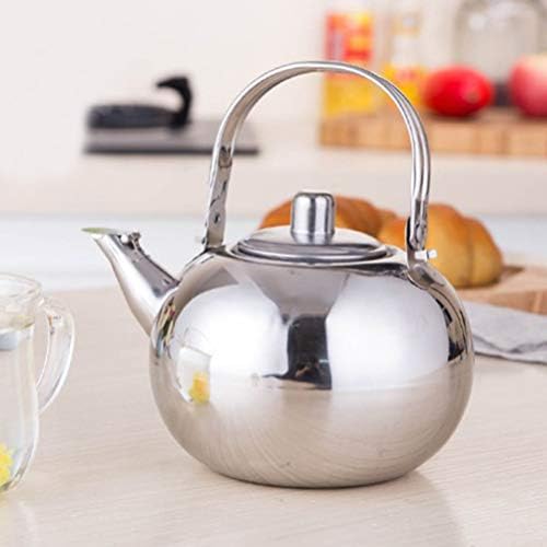 Cabilock Tea Kettle Stainless Steel Tea Pot Coffee Water Small Kettle for Stovetop Induction Stove Top 1L (Silver)