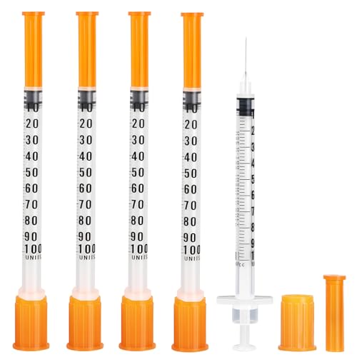 20 Pack 1ml/cc Syringes 29G 1/2" (12.7mm), U-100 Scientific Lab Syringes, Disposable Syringe Individually Wrapped