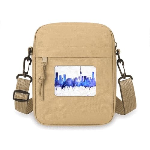 Mini sac à main bandoulière bleu aquarelle pour protéger votre smartphone
