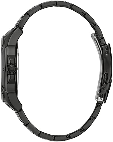 Bulova Men's Classic Dress 6-Hand Multi-Function Day/Date Quartz Watch, Black Patterned Dial, 43mm