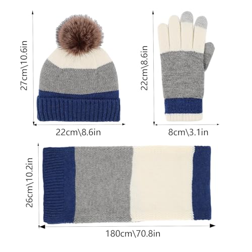 Gorro y bufanda para mujer con mitones de lana que retienen el calor corporal 4