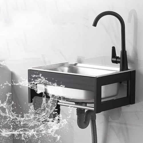 Fregadero de un seno compacto para pared que soluciona la falta de espacio 2