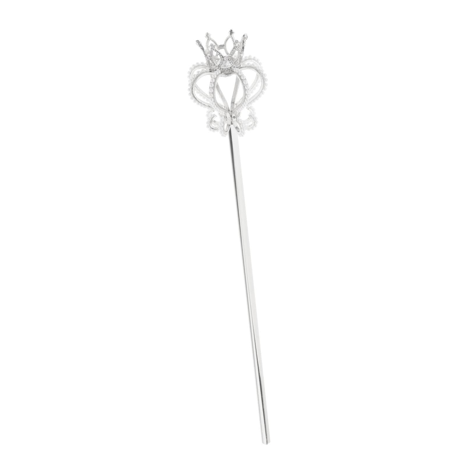 LOVIVER Alliage Fée Baguettes Reine Sceptre Accessoires de Poche Cosplay, Perle d'argent