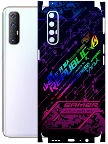 Image of AtOdds - Full Body Back Screen Guard Protector Film - Lamination Wrap Skin Sticker Compatible with Oppo Reno 3 PRO | Scratchproof Matte Finish (Gamer)
