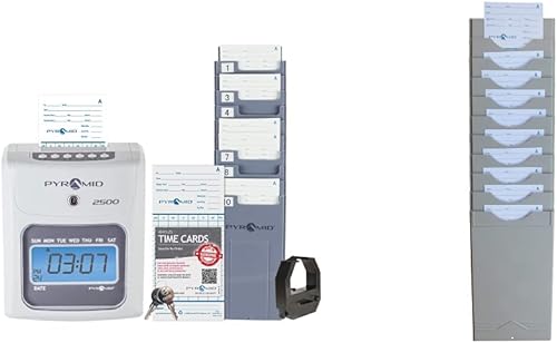 Miniatura 7 de Pyramid Time Systems Small Business 2500 Time Clock Bundle, empleados ilimitados, marfil