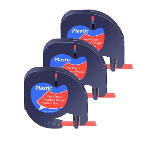 Rubans d'étiquettes étanches 12mm plastique noir lot de 3 paquets