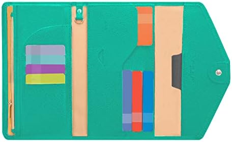 ZOPPEN Passport Holder with Vaccine Card Slot, Passport Wallet Airplane Travel Essentials for Women, Passport Cover Travel Wallet Document Organizer, Cash Envelope Wallet Passport Book Holder, Green