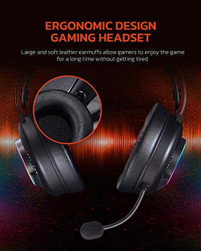 Dareu Gaming Usb Headset With 3.5Mm For Ps4/5 Xbox One With Stereo Surround Sound, Headphones With Noise Cancelling Mic, Rgb Light, Bass Surround, Soft Memory Earmuffs For Pc Laptop Mac Nintendo #TOP4