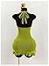 SweatyRocks Women's Bodycon Wrap Halter Mini Dresses Deep V Neck Ruffle Asymmetrical Dress Clubwear Green Small