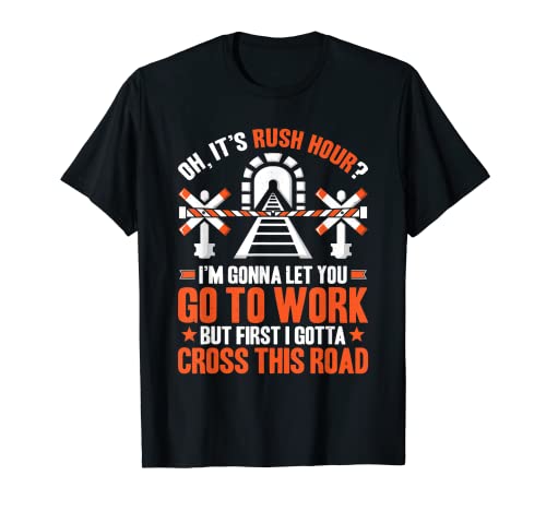 Locomotive Engineer I Gotta Cross This Road Train Driver T-Shirt, Black