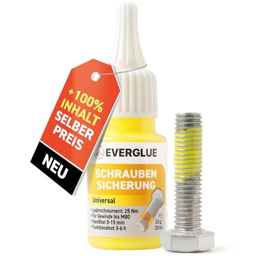 EVERGLUE Schraubensicherung anaerob mittelfest normal demontierbar bis M80-Gewinde 22g Dosierflasche