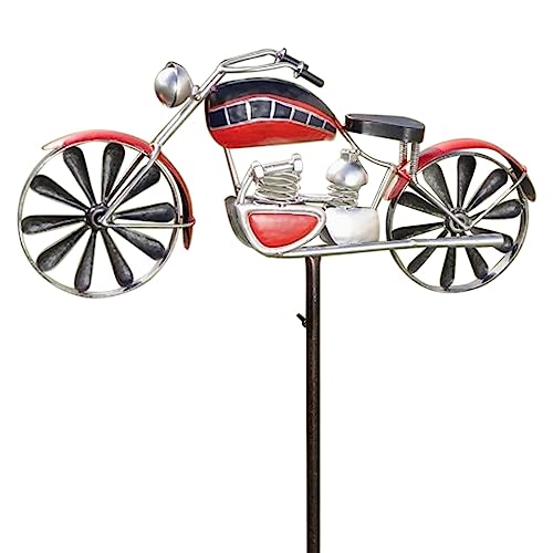 Vintage Metal Wind Spinner - 2023 New Bike/Motorcycle Cat Garden Spinners Yard Ornaments - Metal Windmills Garden Stake Art Sculptures for Yard Garden Decor